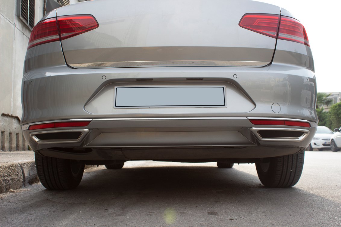 VW Passat B8 SD 2015 > 2019 Egzoz Çıkış Kromu 2 Prç. P. Çelik - Görsel 4